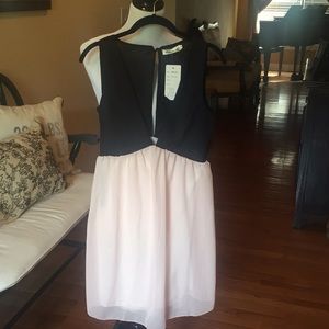 Black and soft pink sleeveless dress